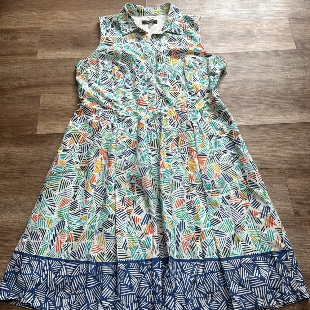Nine West 100% cotton collared sleeveless Dress